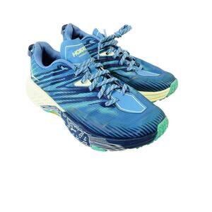 Hoka W Speedgoat 4 Womens Running Sneaker Blue Size 9.5D Wide